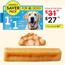 Yak Cheese Dog Chew Pack for Extra Large dogs - 1 Hard Chews + 1 Cheese Puffs