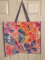 Tj Maxx Pink Yellow Purple Butterflies Shopping Bag Reusable Travel Tote Tj Maxx Pink Yellow Purple Butterflies Shopping Bag Reusable Travel Tote