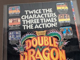 Vintage 1990 Double Dragon III NES Game Ad, Laminated, Framed, Retro Arcade Art