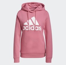 adidas Women's Essentials Logo Fleece Hoodie Rose Tone White Size XS - NEW