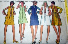 LOVELY VTG 1970s DRESS BLOUSE COAT JACKET SKIRT Sewing Pattern 12/34