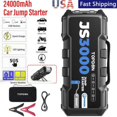 24000mAh Car Jump Starter Pack Booster Battery Charger Emergency Power Bank US