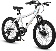 20in Kids' Bike, 7 Speed Kids' Bicycles,Disc Brake Rear V-Brake,High Steel Frame