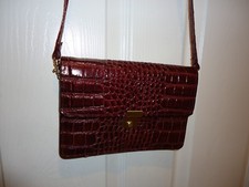 Collection  Burgundy Crossbody Bag Faux Leather Wristlet