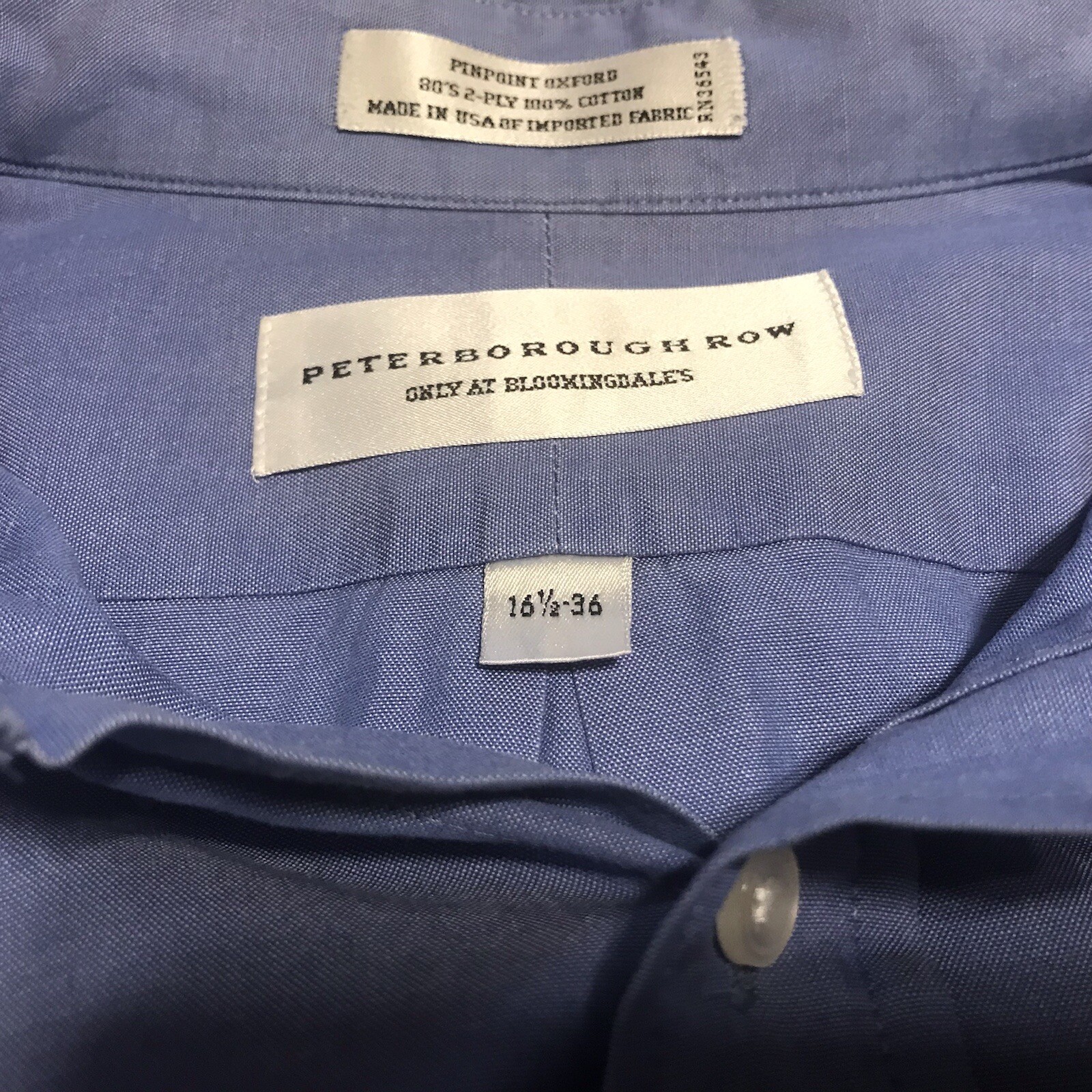 Camicia uomo con bottoni 16 1 2 36 Peterborough fila camicia manica lunga blu