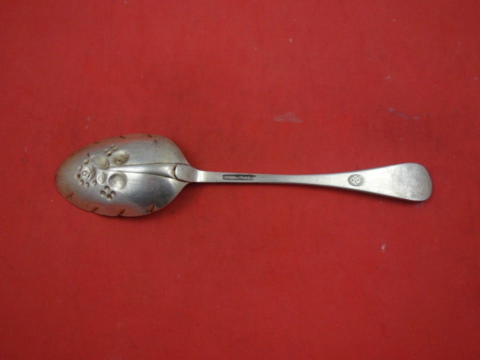 Queen Anne Williamsburg By Stieff Sterling Silver Berry Spoon w/ fruit 8"  - Image 2 of 2