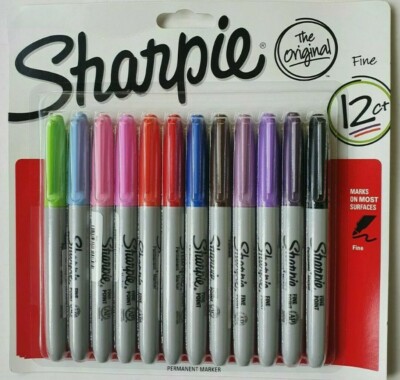 SHARPIE FEINE SPITZE PERMANENTMARKER 12ER PACK - verschiedene Farben   