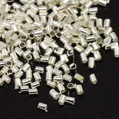 KONVOLUT 600 PERLEN RÖHREN zum Zerkleinern 1,5 mm SILBER hell Schmuckkreation
