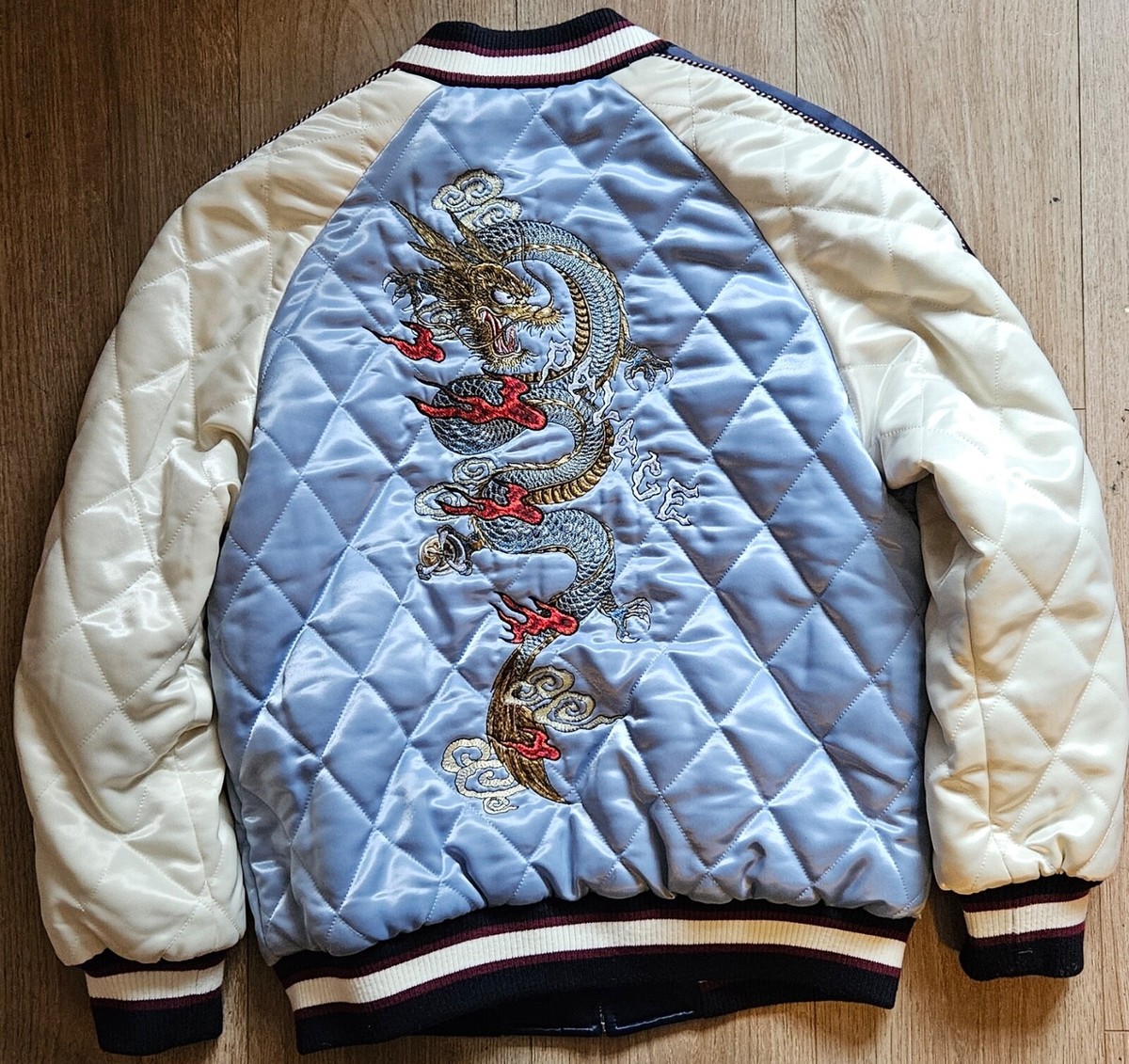 Palace x Evisu Reversible Souvenir Jacket Blue/Pink S | eBay UK