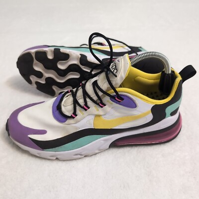 Nike Air Max 270 React Geometric Art Sneakers White/Violet Size 12 AT6174-101