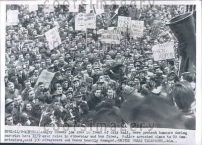 Protesting Riot 1950s 1955 Angry Canadian Protesters Riot Montreal Press Photo | eBay
