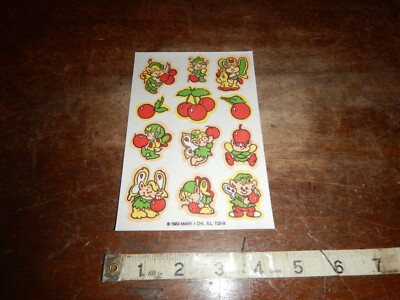 Mark 1 Scratch & Sniff Sticker Sheet 1984 Angels cherub Stickers Cherry sent