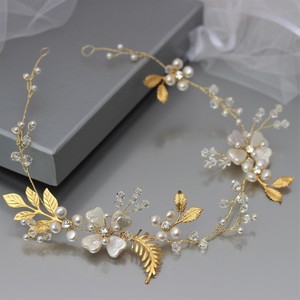 Gold Or Rose Gold Wedding Hair Accessory Pearl Vine Botanical