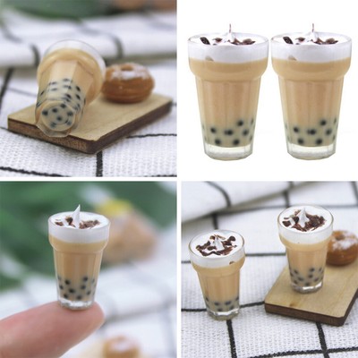 2 Pcs Miniatures Mini Milkshake Milk Tea for 1//12 Dollhouse Dining Table Decor