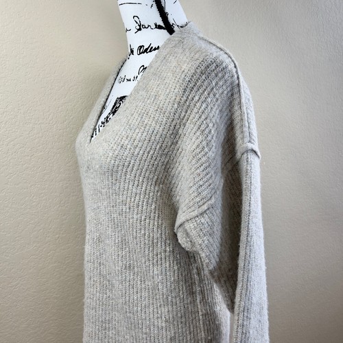 Topshop Oatmeal V-neckline knit Sweater relax tunic size XS lagenlook soft cozy - Picture 17 of 18