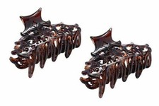 Parcelona French Beau Small Set of 2 Tortoise Shell Jaw Hair Claw Clips