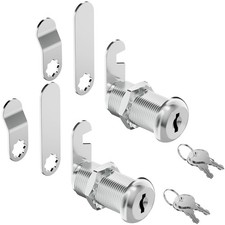 Cabinet Locks with Keys, Keyed Alike Cam Lock, 1-3/8'' Long, Secure Files Dra