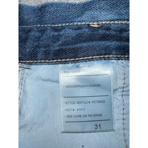Pantalones Cortos Kancan 12 31 Tiro Alto Denim Mamá Jean Sandra Corbata Cintura Bellete Verano NUEVO - Imagen 11 de 12
