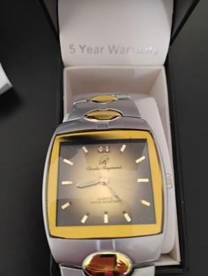 Charles Raymond Men's Two-Tone Metal Square Quartz Water-Resistant Wristwatch