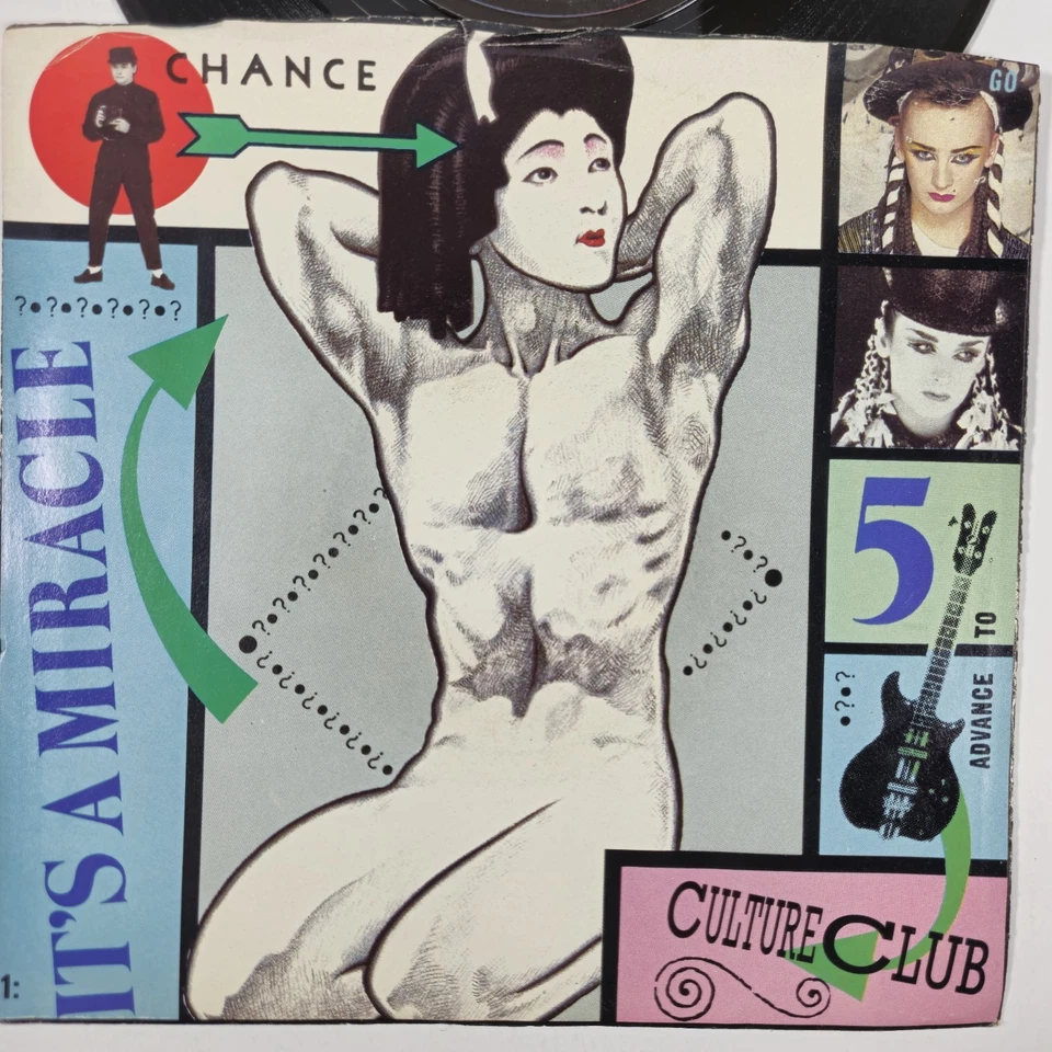 Culture Club "It's A Miracle" 45 Vg+ Tested Picture Sleeve Jukebox Foto 2 de 4