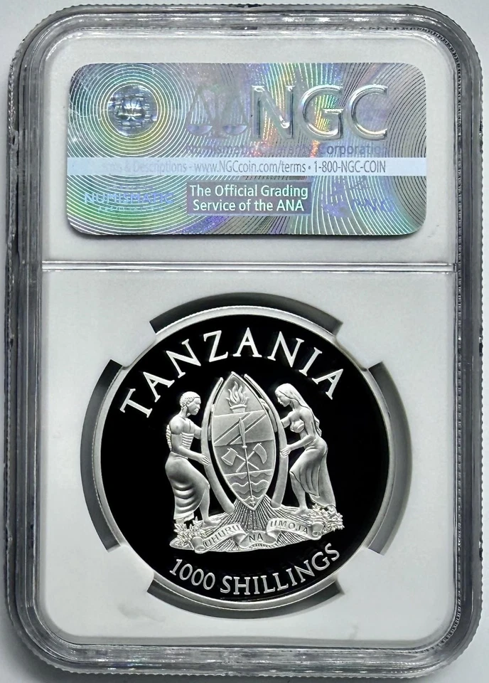 2016 Tanzania S1000S Silver Coin Big 5 Black Rhinoceros NGC PF70UCAM High Relief - Image 2 of 2