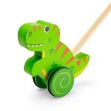 Bigjigs Juguetes Madera T-Rex Push Along Caminar Bebés Niños Pequeños