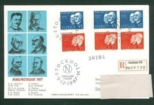 Sweden. FDC 1967 Cachet,Registered Nobel Prize 1967. Engrav: Arne  Wallhorn. Adr