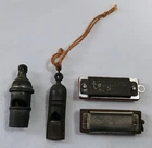 Vintage Miniature Whistle and Harmonica Lot Dime Store Gumball Prize