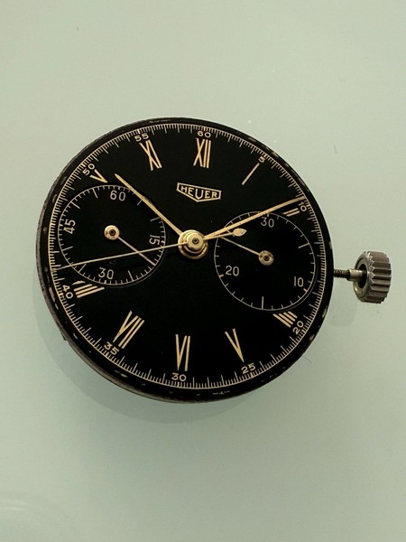 Vintage Heuer Chronograph Only Movement And dial Top Condition From The 40‘s