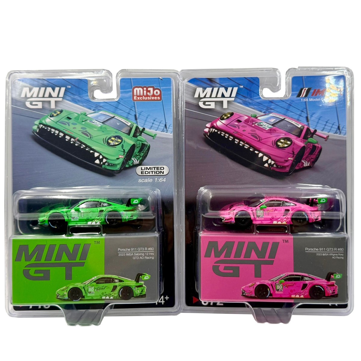 MINI GT Porsche 911 GT3 R #80 REXY & ROXY 2023 IMSA BUNDLE