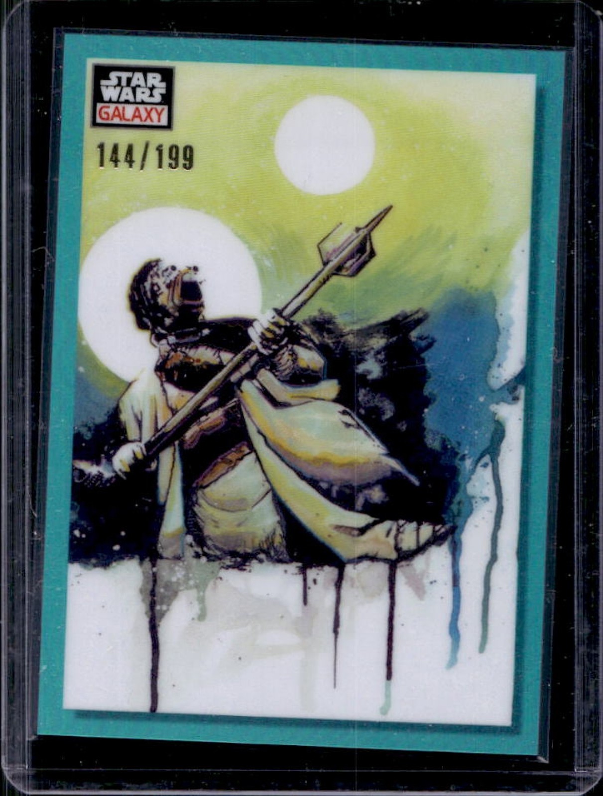 2023 Topps Chrome Star Wars Galaxy Tusken Under Twin Suns Aqua Refractor #/199