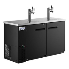 (2) Triple Tap Shallow Depth Kegerator Beer Dispenser - Black, (2) 1/2 Keg Capac