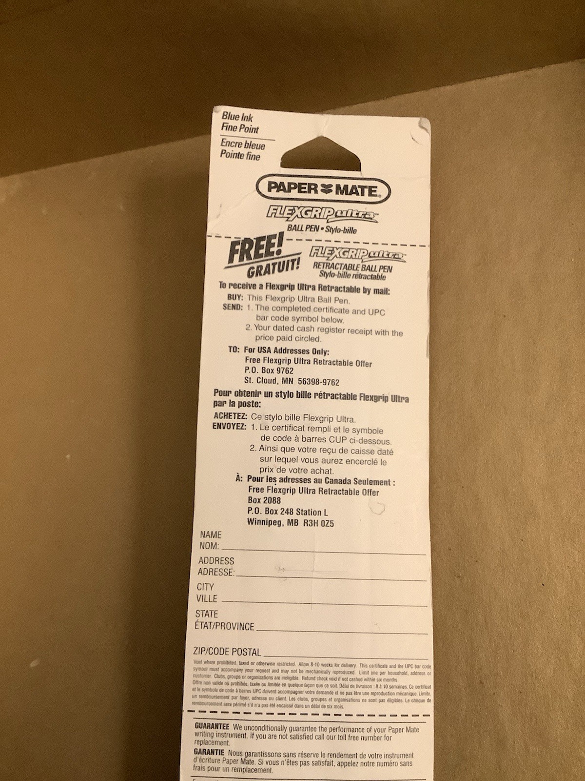 Vintage PaperMate FlexGrip Ultra Ballpoint Pen 1995 NEW