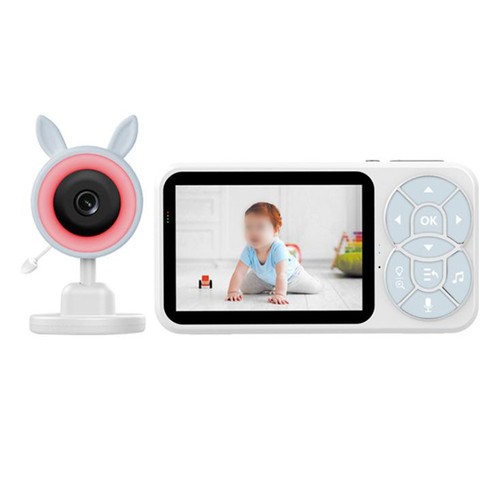 3 5 Inch Baby Monitor with Cry Detection Adjustable Night Light and More - Picture 4 of 12