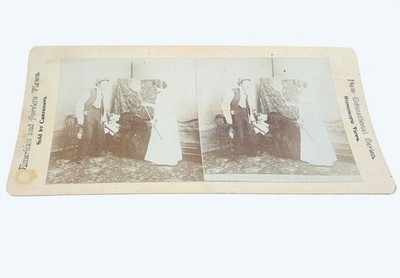 Antique Stereoview That Mother-in-Law Again New Excelsior Series Woman w Broom