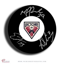 Marie-Philip Poulin, Laura Stacey & Erin Ambrose Mont. Victoire Auto PWHL Puck