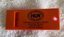 Hartland Locomotive Works Train Whistle. Railroad Themed Pocket Knife, Pins