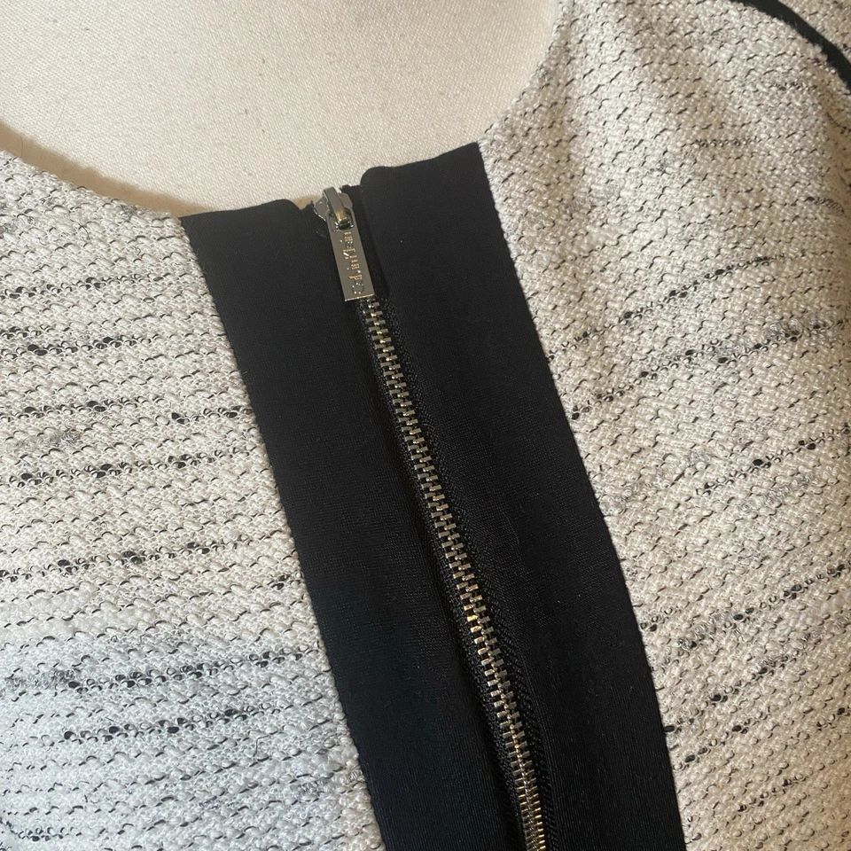 Chaqueta para mujer Calvin Klein 14W tweed cremallera frontal contraste forrada trabajo oficina Foto 4 de 4