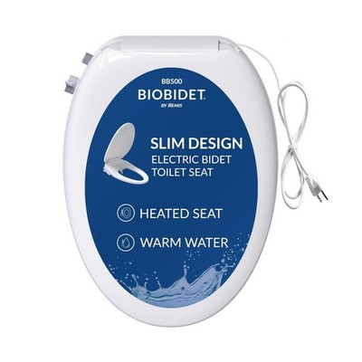 Bio Bidet BB500 Heated Electric Bidet Seat with Warm Water Wash, Night Light,...