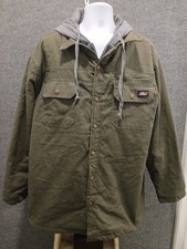Vintage Genuine Dickies Jacket Men 2XL Green Canvas Quilted Coat Full Zip Work
