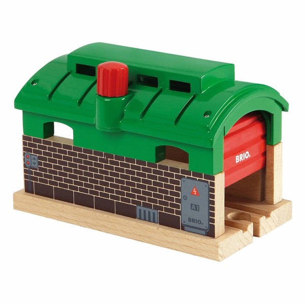 Brio Lokschuppen Mit Rolltor Holzeisenbahn Eisenbahn Holzspielzeug Spielzeug-image