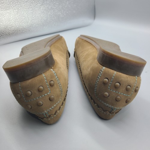 Tod's Womens 8 US Tan Suede Penny Driving Loafers Moccasin Shoes Buckle New - Picture 12 of 12