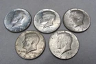 40% SILVER KENNEDY HALF DOLLARS - 1965-1969 - SET OF 5 DIFFERENT DATES