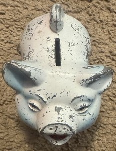 Antique Cast Iron Piggy Bank  