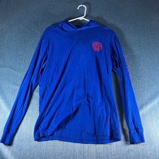 DC Shoes Men's Hoodie Size M Blue Long Sleeve Hooded Shirt Red Sleeve Details