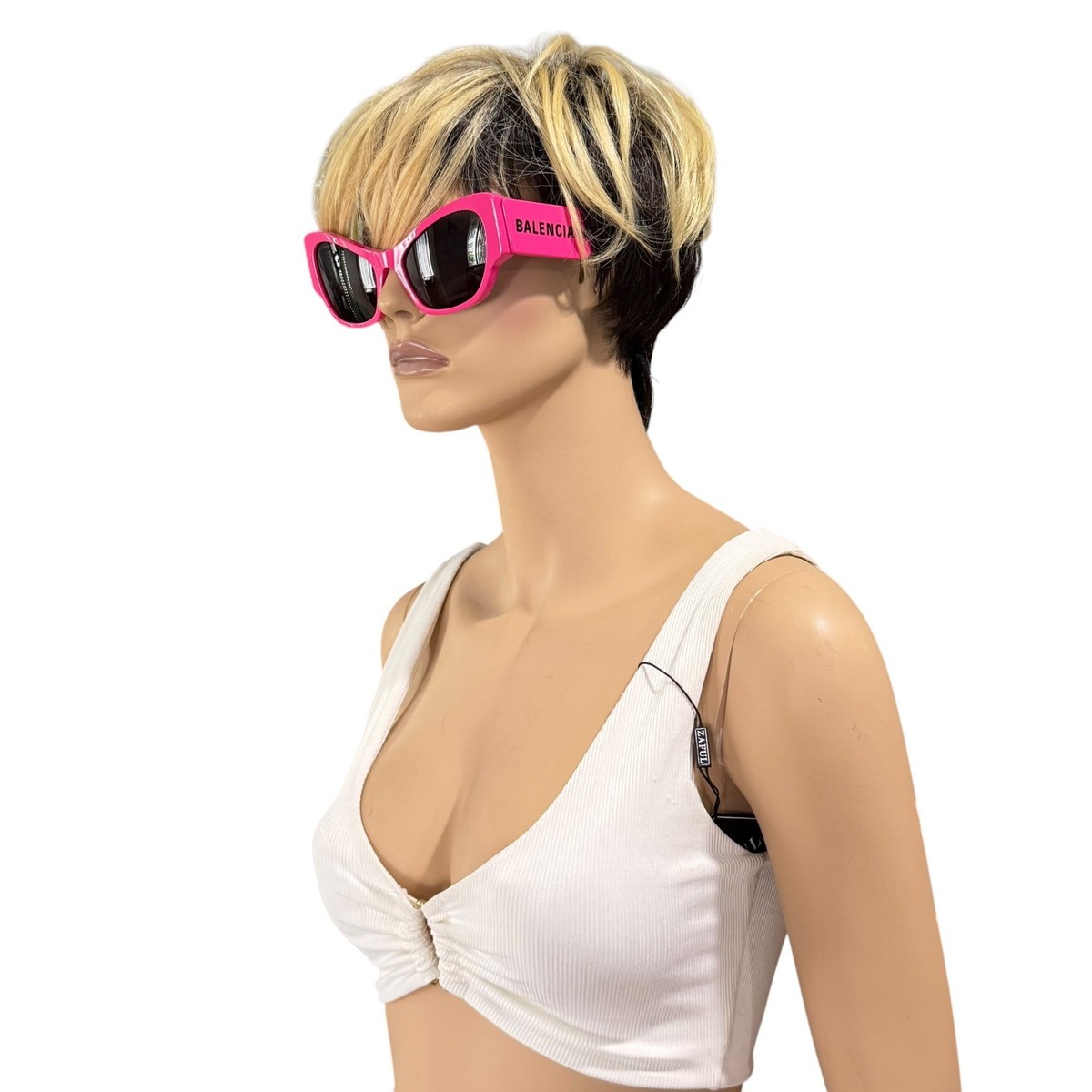 BALENCIAGA BB0259S Max Cat Eye Sunglasses Hot Pink Made in Italy 