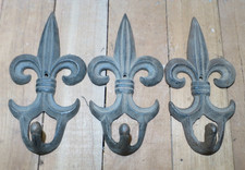Vintage Iron Hook Set 3 Wall Mount Hat Coat T...