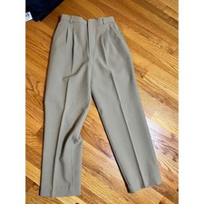 Vtg 80s Haggar Reflections Pleated High Waist Khaki Trousers Inside elastic 8P