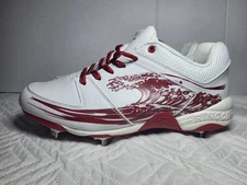 Ringor Flite Spikes Softball Metal Cleats Womens 10 Rising Tide White Red Shoes