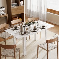 Homcom Esstisch Ausziehbar 120-160 X 80 Cm KüChentisch FüR 4-6 Personen, Weiß